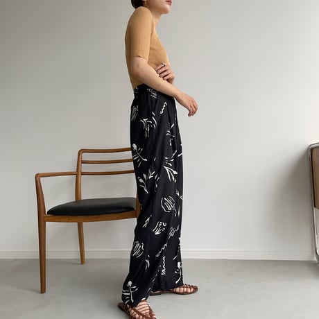 【nokcha original】nuance pattern pants/black_np0421
