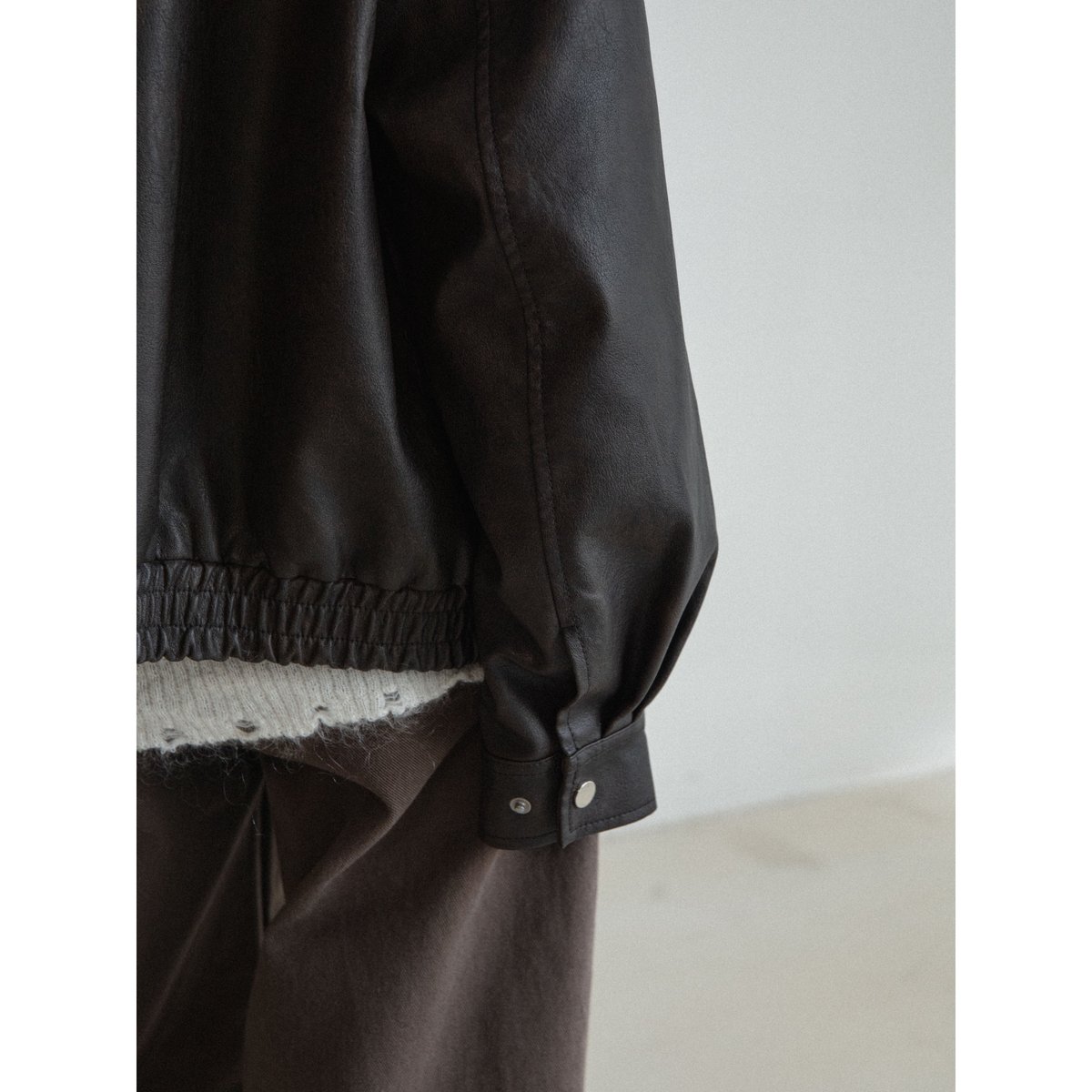 ジャケット・アウター NOKCHA vintage like fake leather jacket 予約販売》vintage like fake leather jacket/2colors