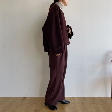 【nokcha original】HAND MADE 4way over half coat/wine_no0243