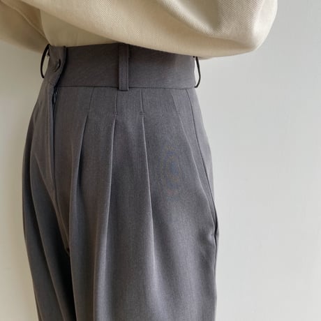 【nokcha original】three tuck wide pants/charcoal gray_np0767