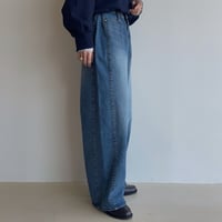 《予約販売》side tuck wide jeans/2colors_nj0096