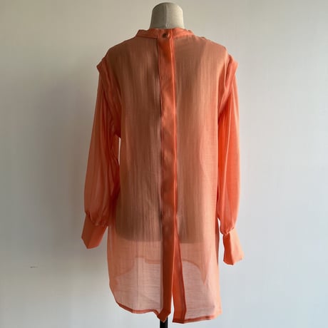 【nokcha original】2way volume sheer blouse/apricot orange_nb0046