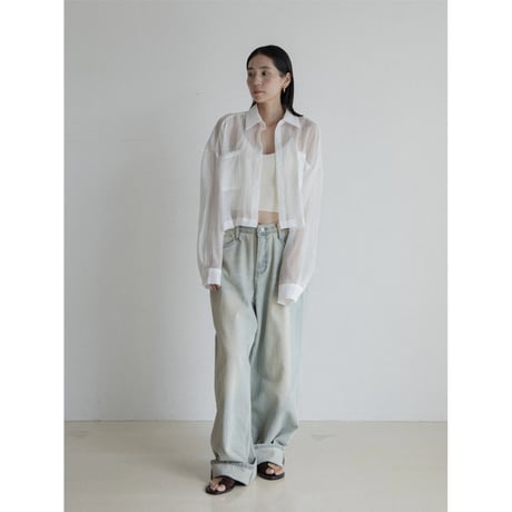 《予約販売》croped sheer daily shirt/3colors_nb0318