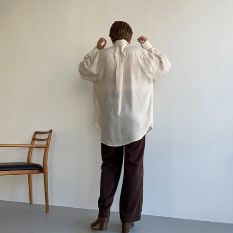【nokcha original】satin slit pants/brown_np0456