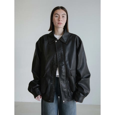 《予約販売》mood leather like jacket/2colors_no0508
