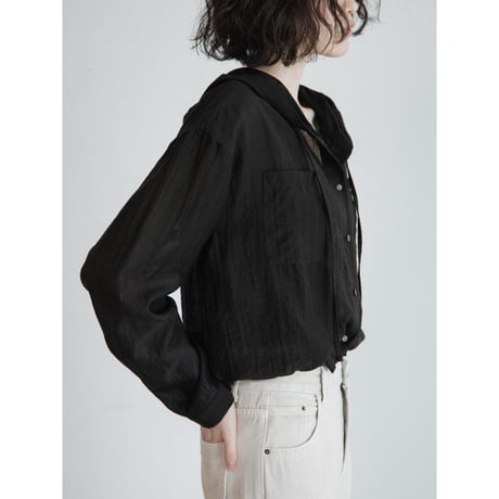 《予約販売》sheer hoodie shirt/2colors_nb0393
