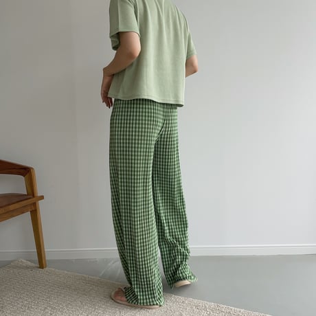 《予約販売》green check pants_np0430