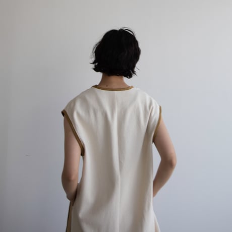 【nokcha original】2way long jilet/ivory_no0219
