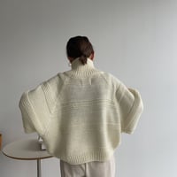 【nokcha original】zip up over knit/ivory_nt1174