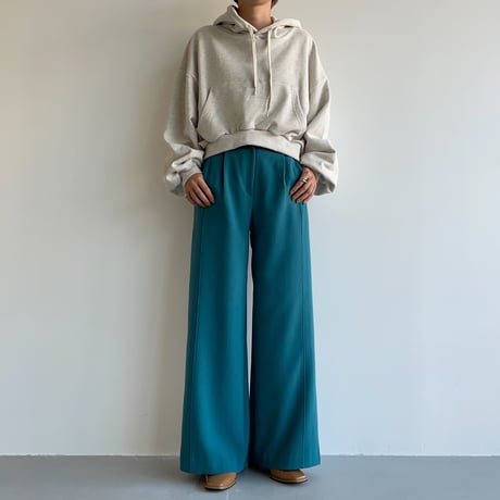 【nokcha original】back slit long pants/turquoise blue_np0452