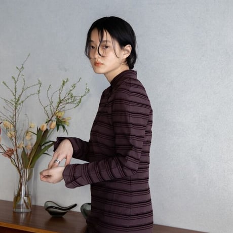 【nokcha original】jacquard lady dress/burgundy_nd0118