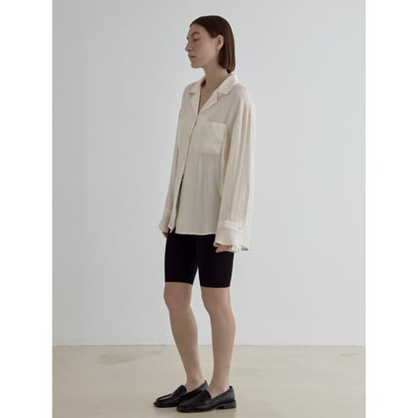《予約販売》open collar mannish shirt/2colors_nb0365