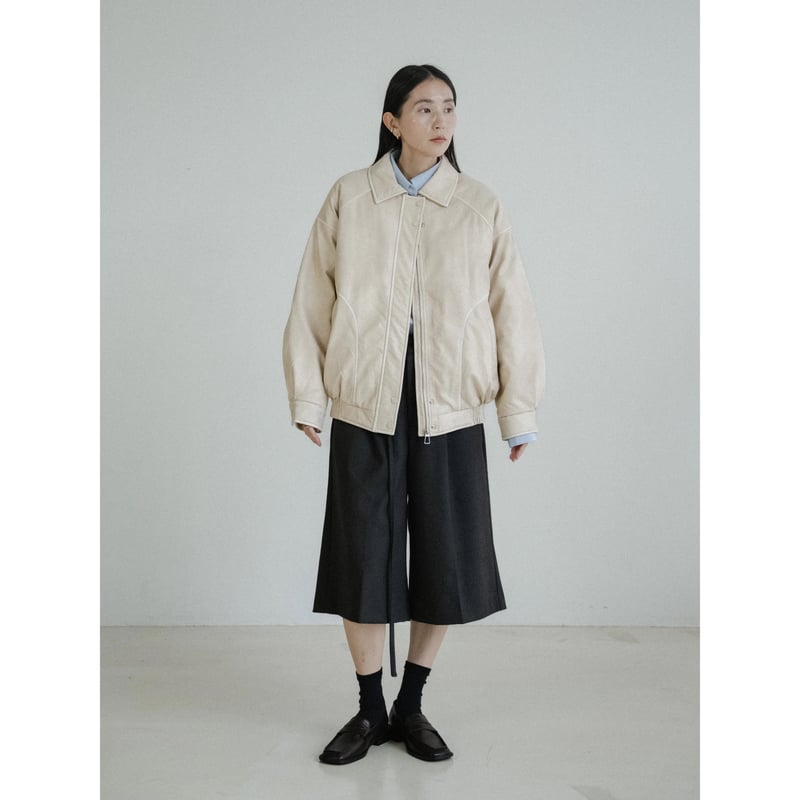 予約販売》quilting linner fake leather jacket/2colo