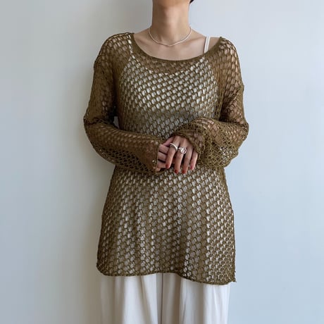 《予約販売》 loose mesh knit tops/2colors_nt1720
