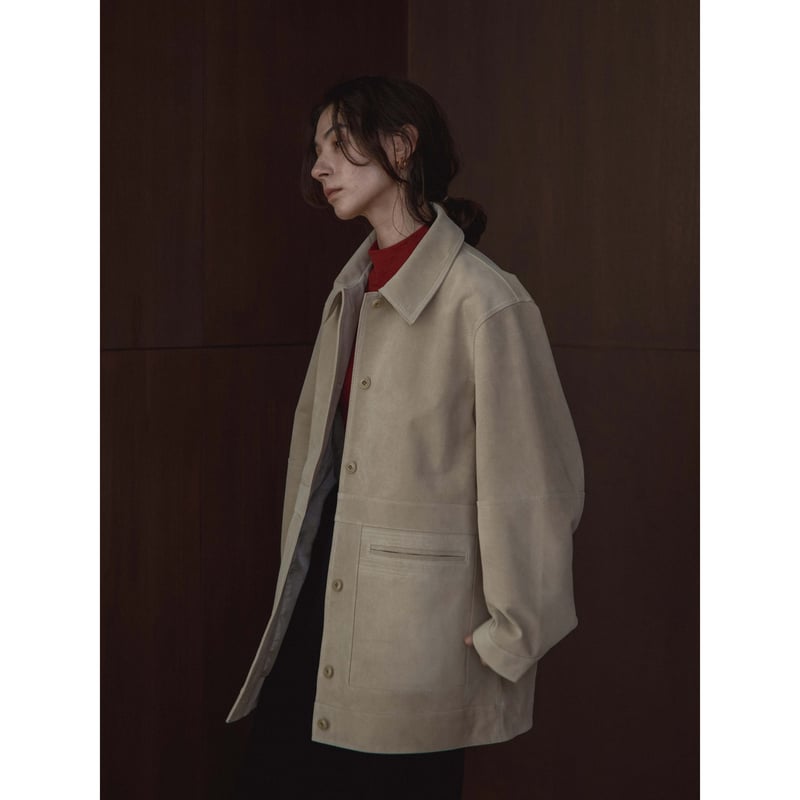 【nokcha】real suede rich jacket AUTHENTIC series - real suède rich jacket/écr