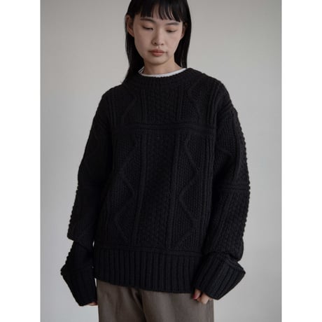 《予約販売》vintage like aran knit pullover/2colors_nt2197