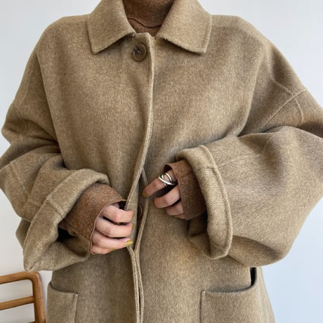 【nokcha original】HAND MADE herringbone over wool coat/beige_no0160