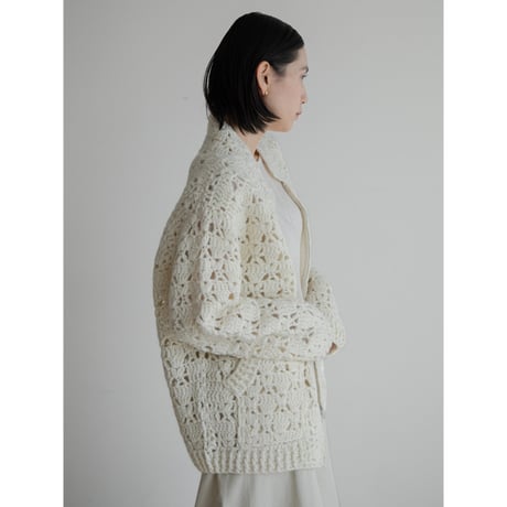 《予約販売》crochet over knit cardigan_no0435