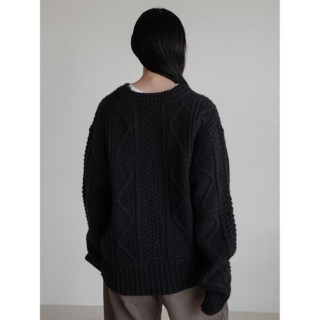 《予約販売》vintage like aran knit pullover/2colors_nt2197