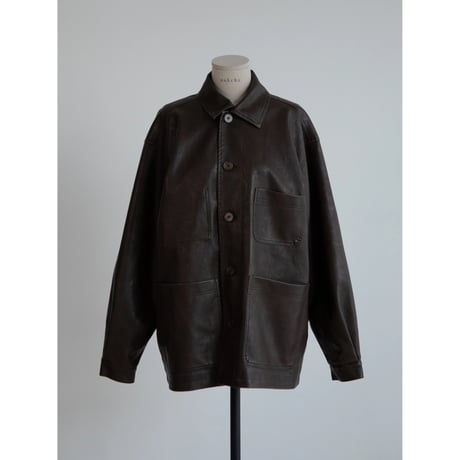 《予約販売》mannish middle leather like jacket/2colors(unisex)_no0397