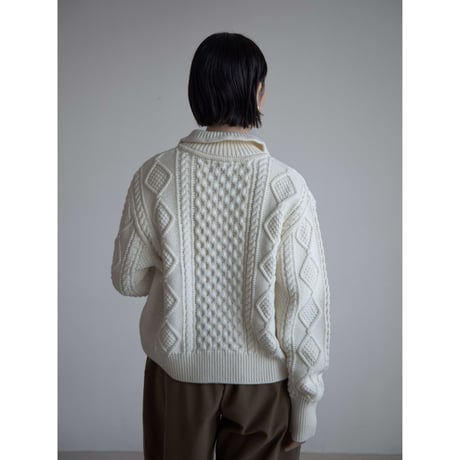 《予約販売》argyle zip knit cardigan/2colors_no0395