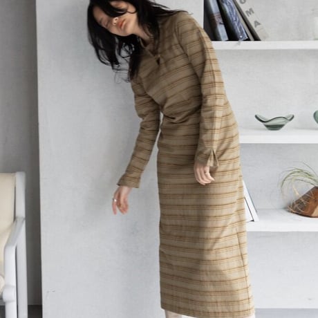 【nokcha original】jacquard lady dress/beige_nd0117