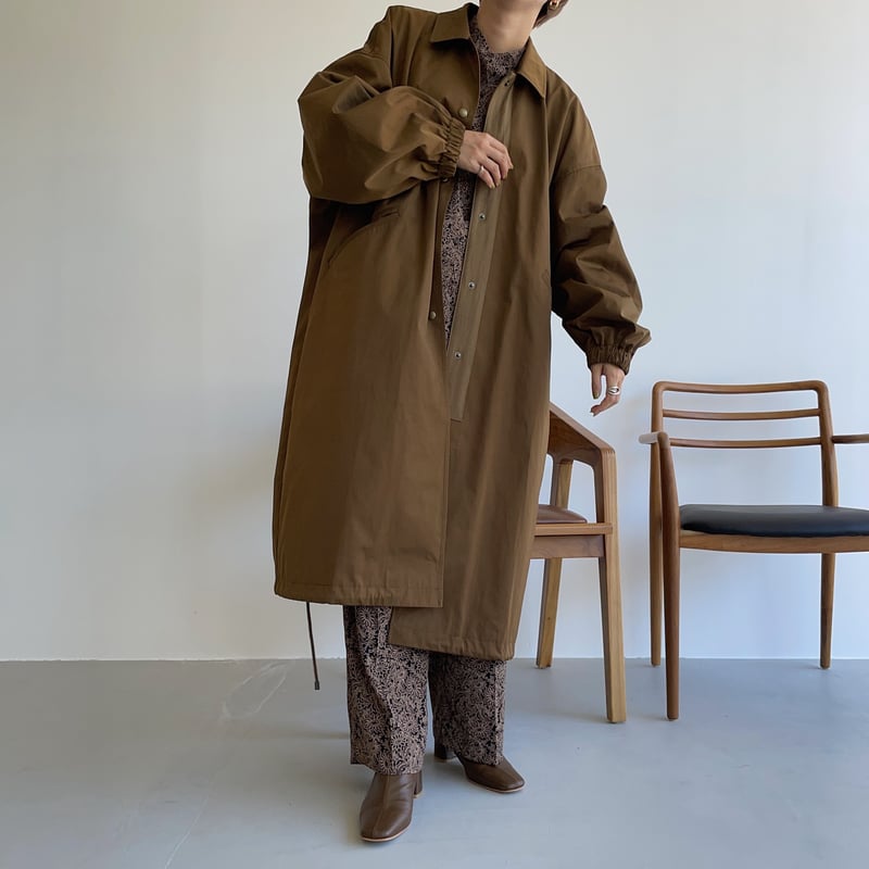 nokcha original】long coach jacket/brown_no0165