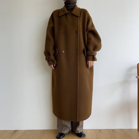 【nokcha original】HANDMADE 2way double coat/camel brown_no0237