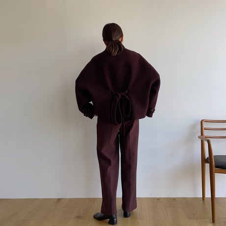 【nokcha original】HAND MADE 4way over half coat/wine_no0243