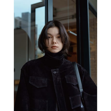 【 RESTOCK 】- AUTHENTIC series - quilting liner real suède jacket/black_an0050