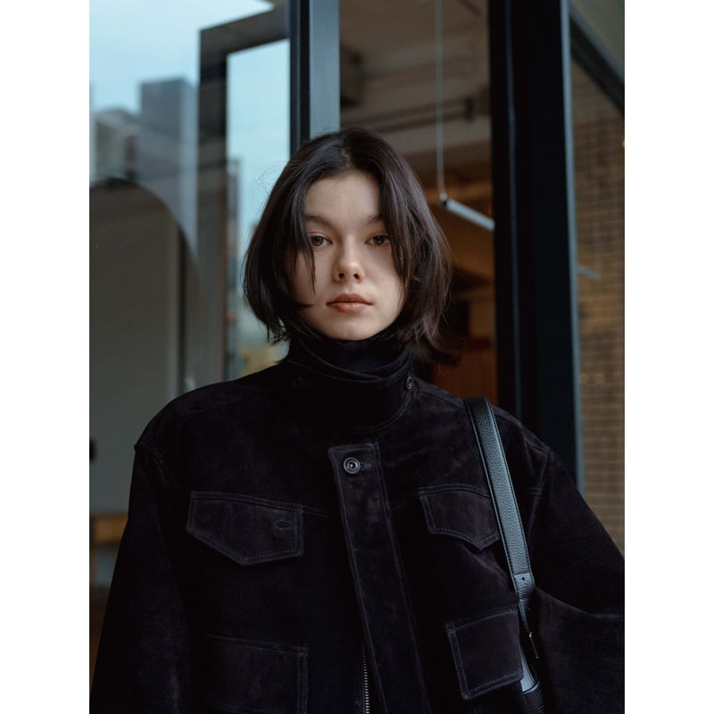 quilting liner real suède jacket/black RESTOCK 】- AUTHENTIC series - quilting liner