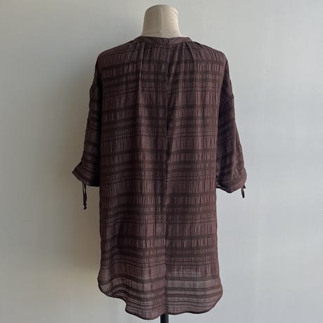 【nokcha original】mulch jacquard blouse/brown_nb0155
