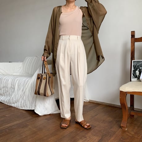 【nokcha original】sheer raglan over shirt/brown_nt0514