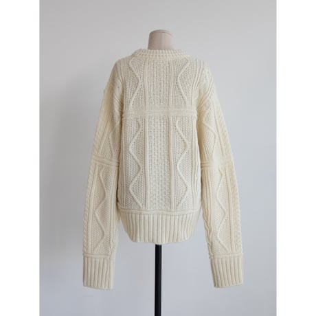 《予約販売》vintage like aran knit pullover/2colors_nt2197