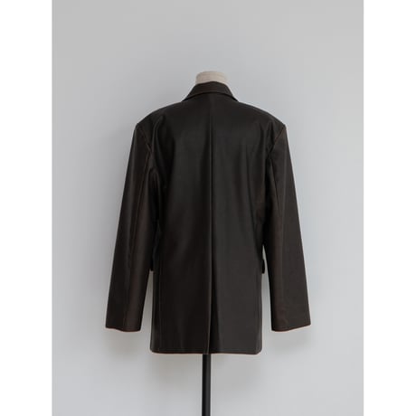 《予約販売》vintage like tailored eco leather jacket_no0369