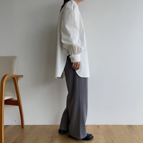 【nokcha original】three tuck wide pants/charcoal gray_np0767