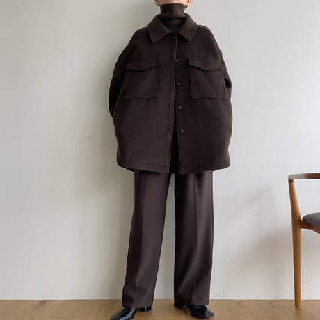 【nokcha original】twill shirt jacket/deep brown_no0247