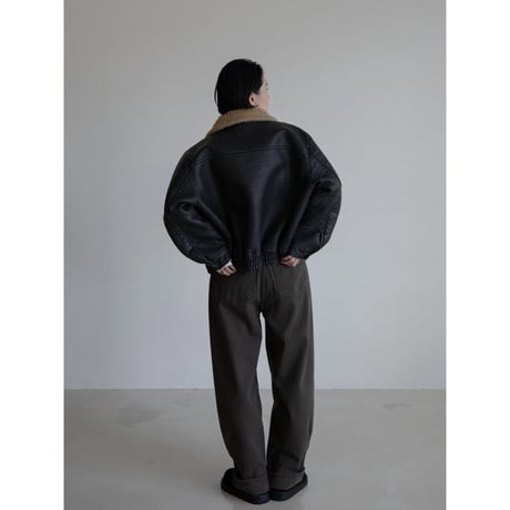 《予約販売》boa liner leather like jacket/2colors_no0411