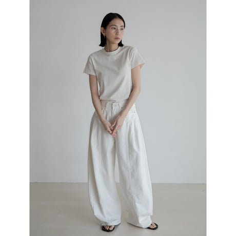 《予約販売》accent oval white pants_np1091