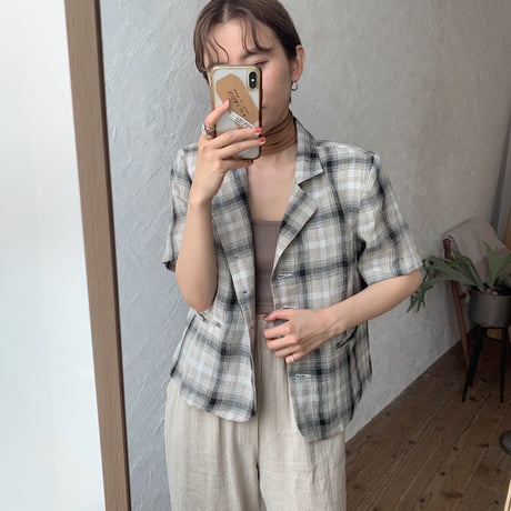《予約販売》s/s check jacket/2colors_no0089