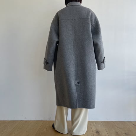 【nokcha original】HAND MADE oval coat/melange gray_no0305