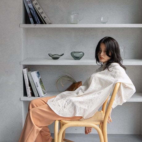 【nokcha original】jacquard over blouse/ivory_nb0041