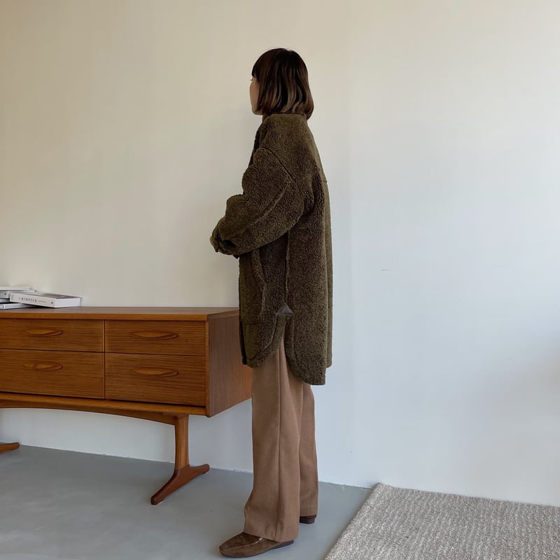 nokcha original】boa mouton jacket/khaki_no0187