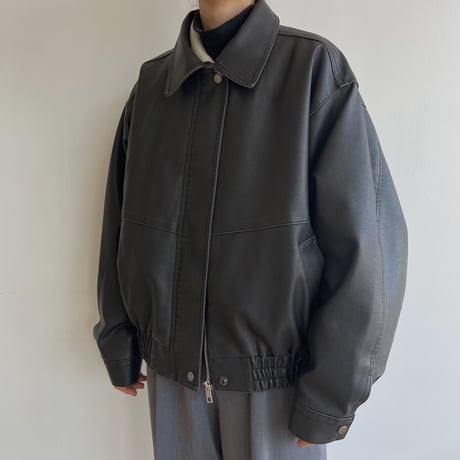 《予約販売》vintage like fake leather jacket/2colors_no0274