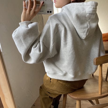 【nokcha original】label hood pullover/oatmeal_nt0724