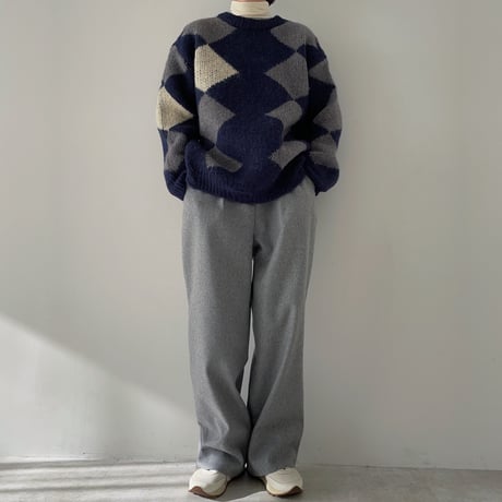 《予約販売》contrast over knit/2colors_nt1909