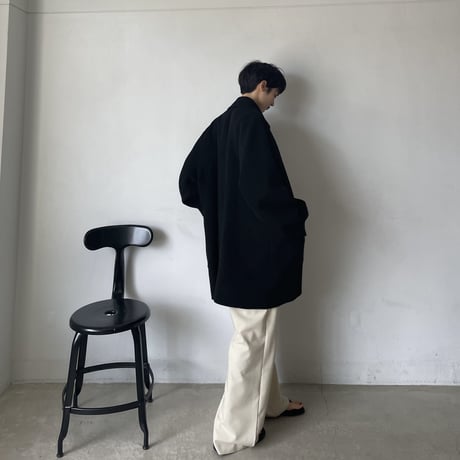 【nokcha original】HAND MADE tailored middle coat/black_no0307