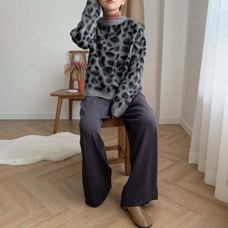 ✳︎予約販売✳︎leopard gray knit_nt0179