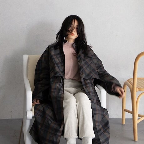 【nokcha original】quality over check coat_no0200