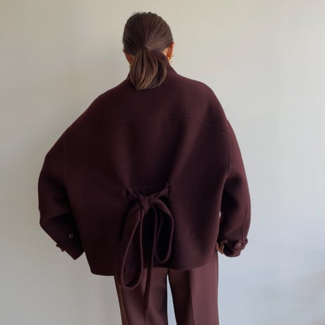 【nokcha original】HAND MADE 4way over half coat/wine_no0243
